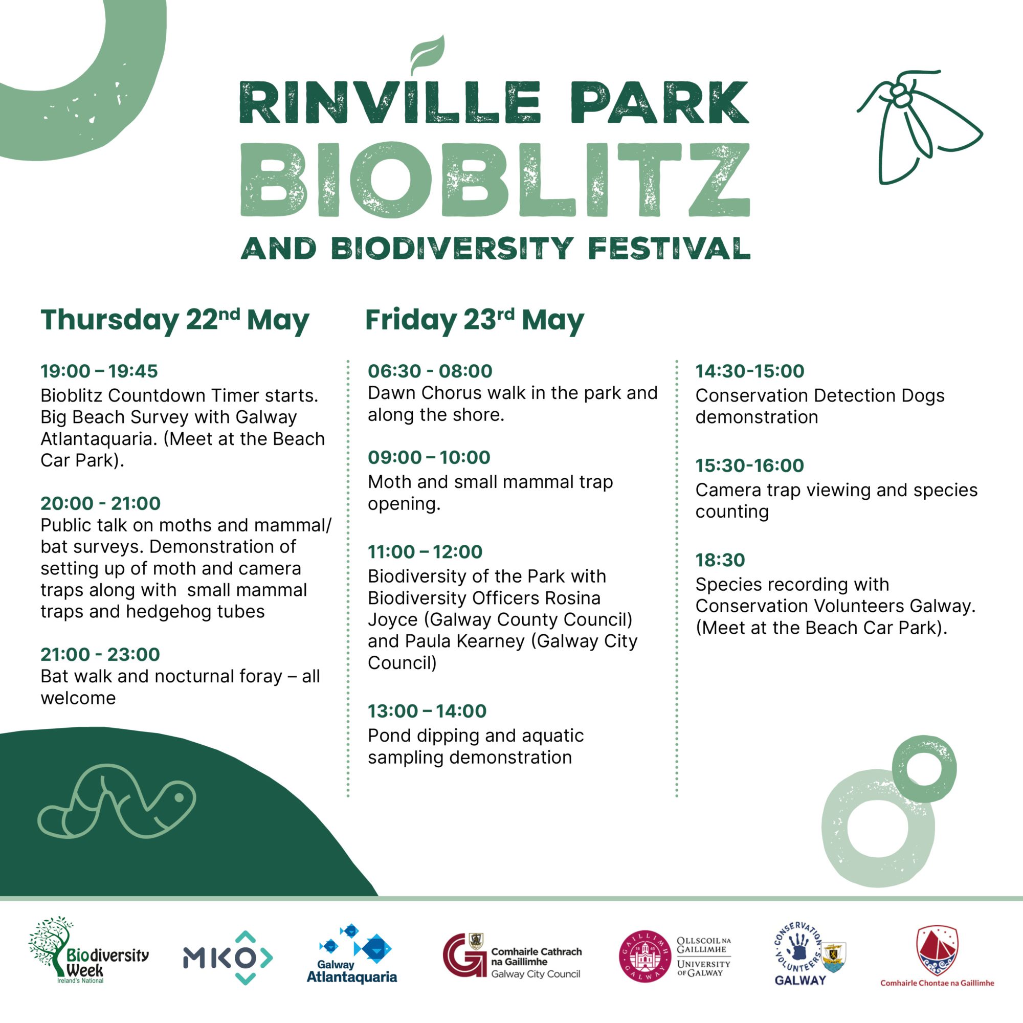 Rinville Bioblitz website timetable 2